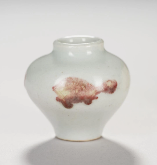 中國古董明代釉銅紅魚瓶花瓶瓷器稀有 -